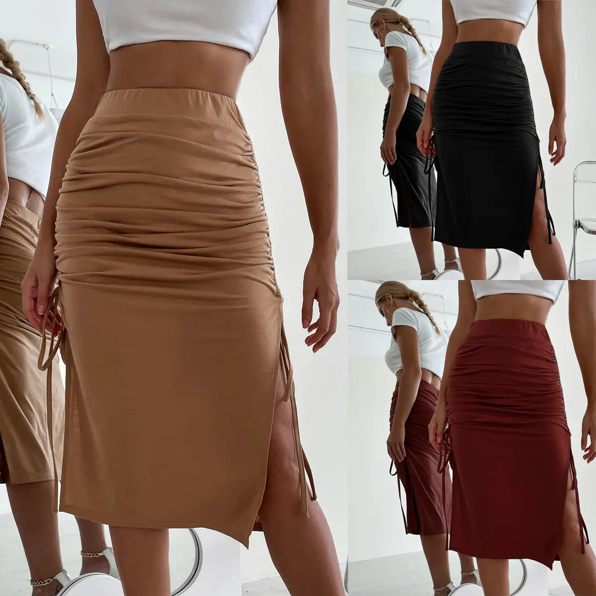Chic Cross Drawstring Skirts