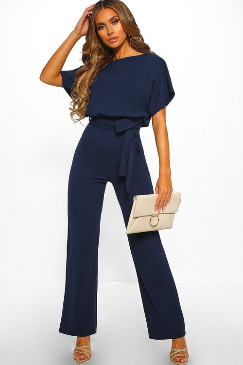 Chic Oh So Glam Wide Leg Jumpsuit - Blue