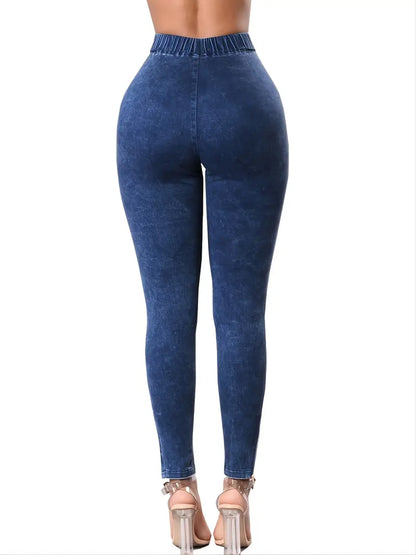 Chic High Waist Pleated Skinny Jeans