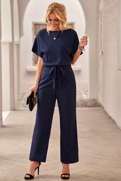 Chic Oh So Glam Wide Leg Jumpsuit - Blue