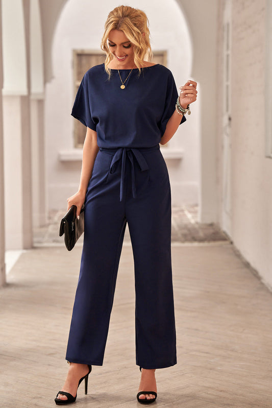 Chic Oh So Glam Wide Leg Jumpsuit - Blue