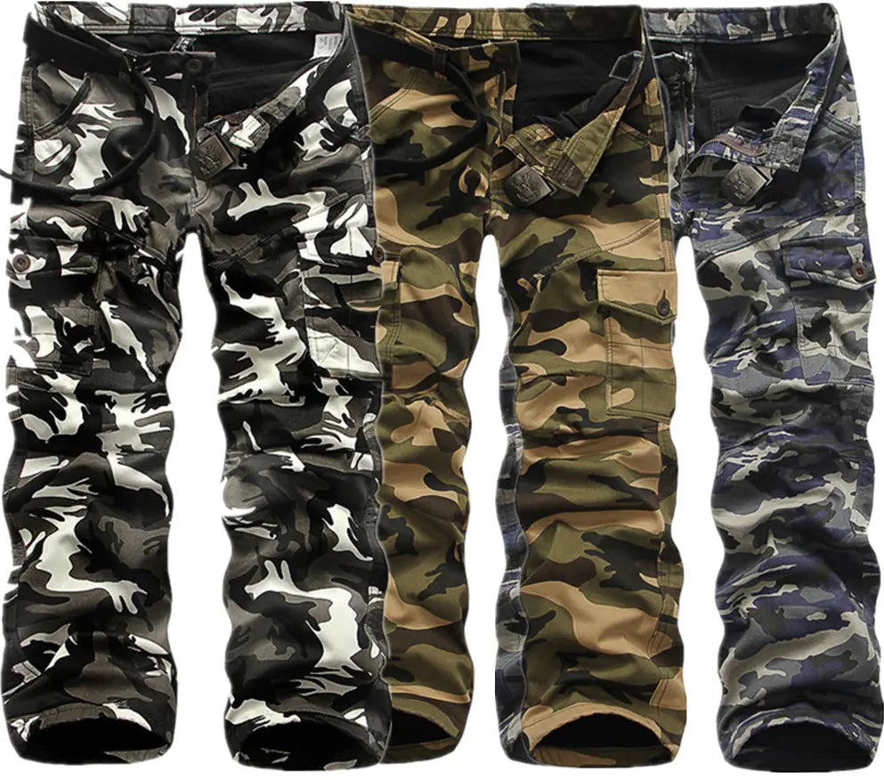 Men's Camouflage Cargo Pants with Fleece Lining